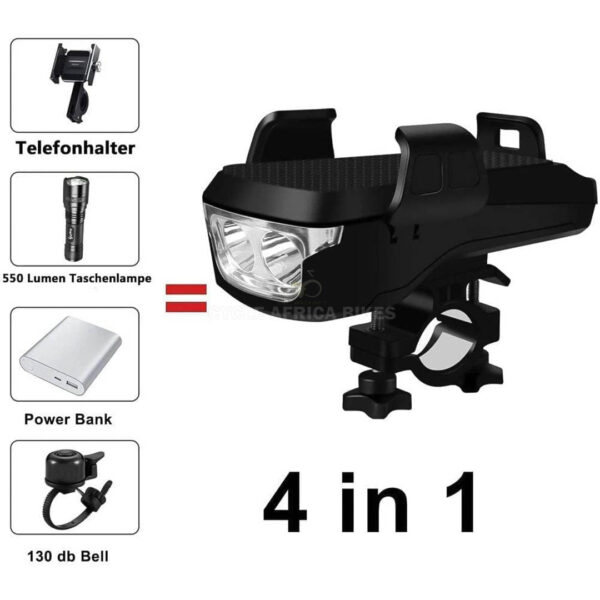 4 in 1 Multifunctional Waterproof Bike Phone Holder with Headlight 2400/4000mAh - Image 3