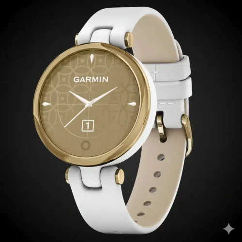 Garmin Lily Classic Edition Smartwatch with Italian Leather Band and Light Gold Bezel