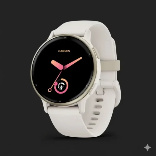 Garmin Vivoactive 5 GPS Watch with Ivory Silicone Band