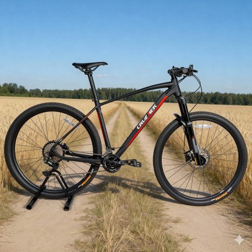 Cruztrek Klever Pro 29 Mountain Bike with Aluminum Frame - Black/Red