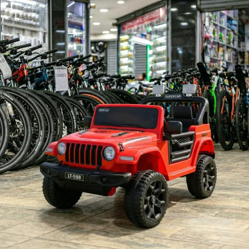 Electric Kids Jeep Wrangler Ride-On Toy – Red with Dual Motors