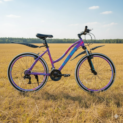 Planet Daisy Girls Bike Purple with 21-Speed Shifter