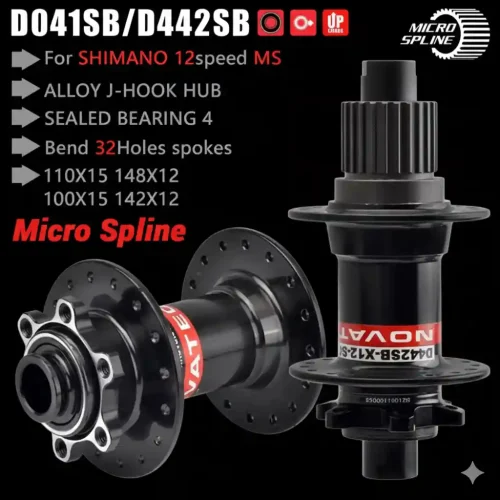 NOVATEC Boost Thru-Axle Hubs with Shimano 12-Speed Micro Spline Compatible