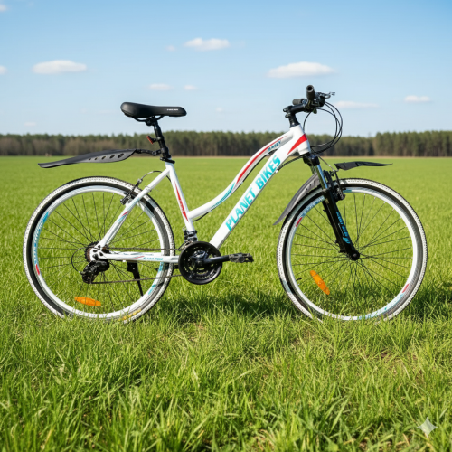 Planet Daisy Girls Bike 26-Inch White with 21-Speed LT-WOO Shifter