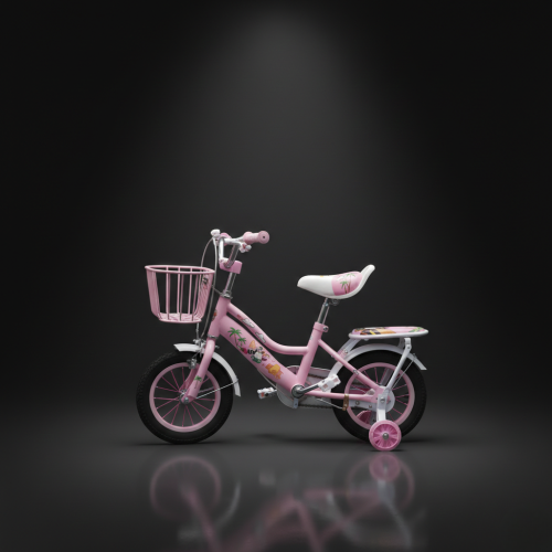 GM 12-Inch Pink Kids' Bike with Training Wheels