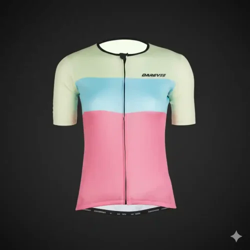 Darevie Women's Short Sleeve Cycling Jersey with Front Zipper