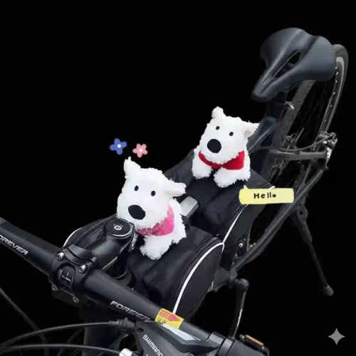 West Highland Kids' Bike Bag with Plush Terriers and Reflective Storage