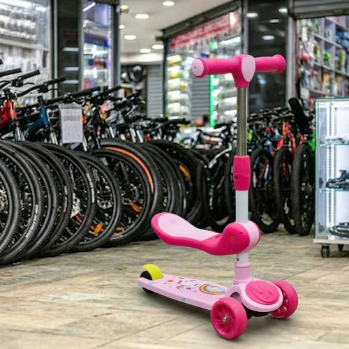Pink Pacer Kids Scooter with Removable Seat