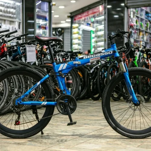 Begasso Foldable Mountain Bike with Suspension and Disc Brakes
