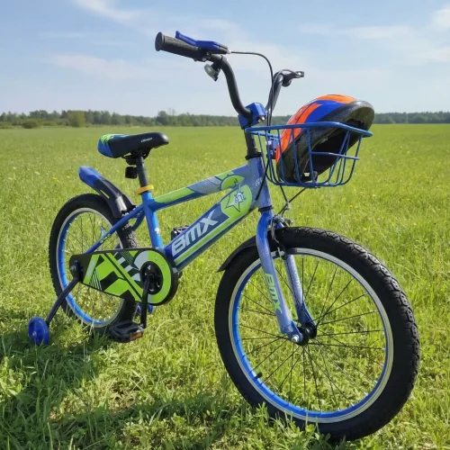 BMX Adventurer Kids' Bike with Training Wheels and Safety Flag