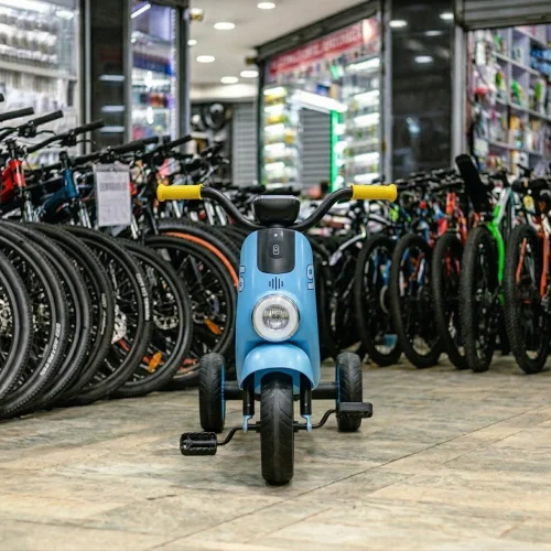 Moped Mini-Rider Electric Kids Tricycle with Working Headlight