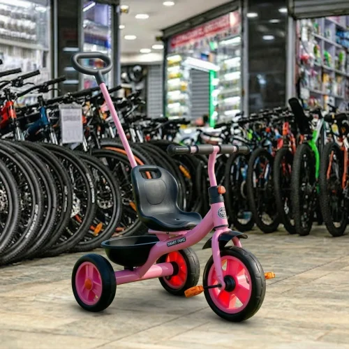 Little Dreamer Ride Cruising Trike Pink with Parent Push Handle