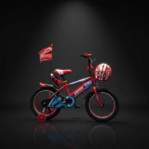 BMX Cruiser Kids' Bike with Training Wheels and Safety Flag