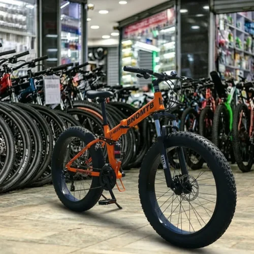 POWER BNOMTB Foldable Fat Tire Bike 26-Inch with Full Suspension