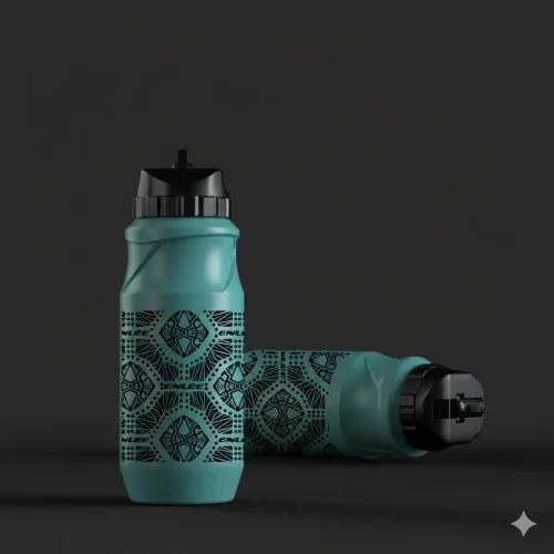 Enlee Water Bottle 650ml with Star Pattern Design Turquoise Blue