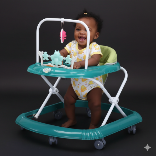 Interactive Baby Walker Teal & Lime Green with Activity Center