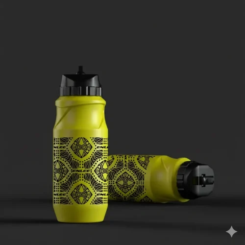ENLEE Star Pattern Water Bottle 650ml with Leak-Resistant Lid in Luminous Green
