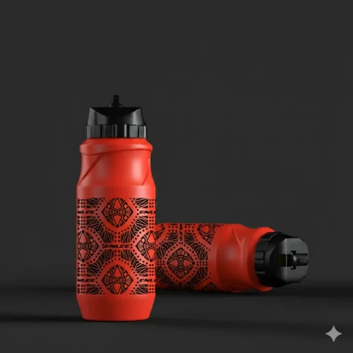ENLEE Water Bottle 650ml with Star Pattern Design Red