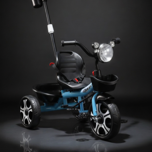 Sport Kids Tricycle with Push Handle & Basket