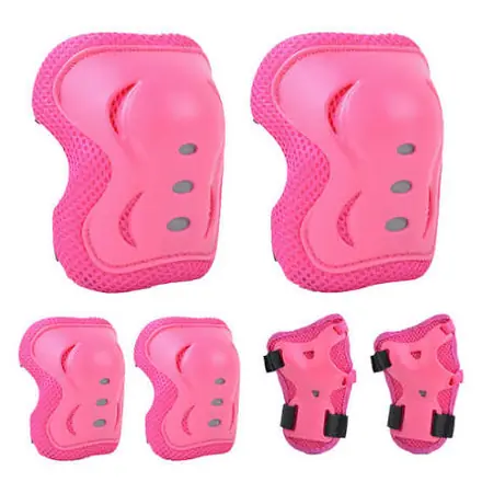 Pink knee, elbow and wrist guard set