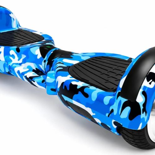 Hoverboard 6.5 Inch Camo Blue with Bluetooth Speaker - angled view