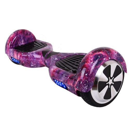 Hoverboard 6.5 Inch Pink Galaxy with Bluetooth Speaker - angled view